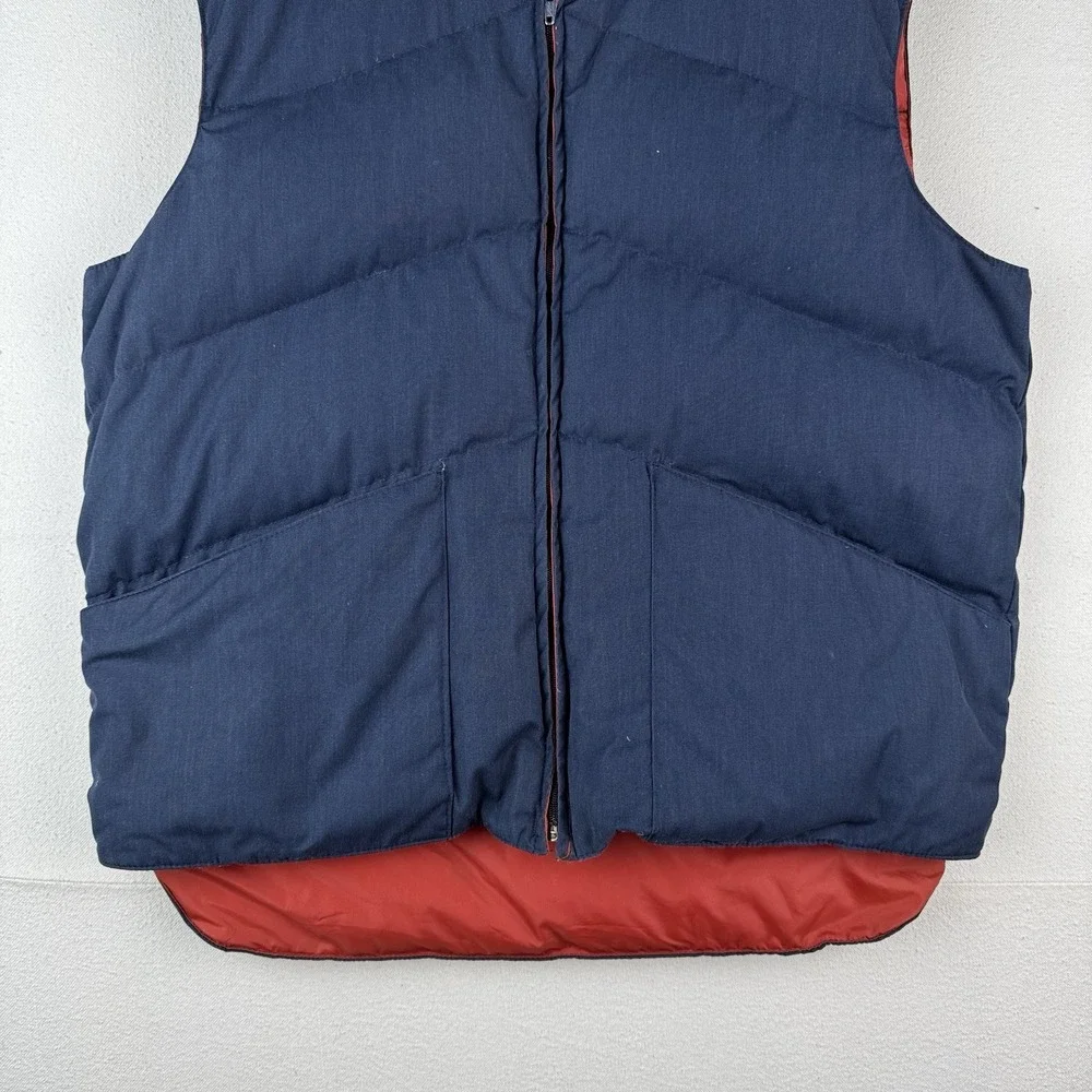 70's Vintage Penfield Down Puffer‎ Vest Men's Large Blue Snap - Picture 4 of 11